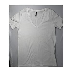 Sinsay Women's White Top V-Neck Tshirt style size S Pre-Owned in great condition